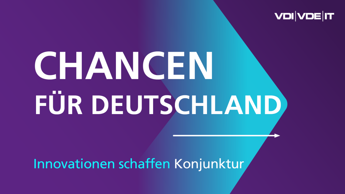 Schriftzug "Chancen für Deutschland - Mit Innovationen Konjunktur machen"