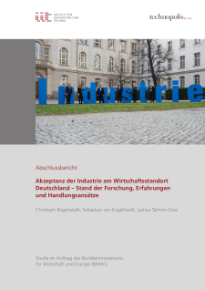 Deckblatt Akzeptanz der Industrie am Wirtschaftsstandort Deutschland (2016)