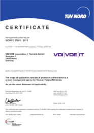 Certificate ISO IEC 27001